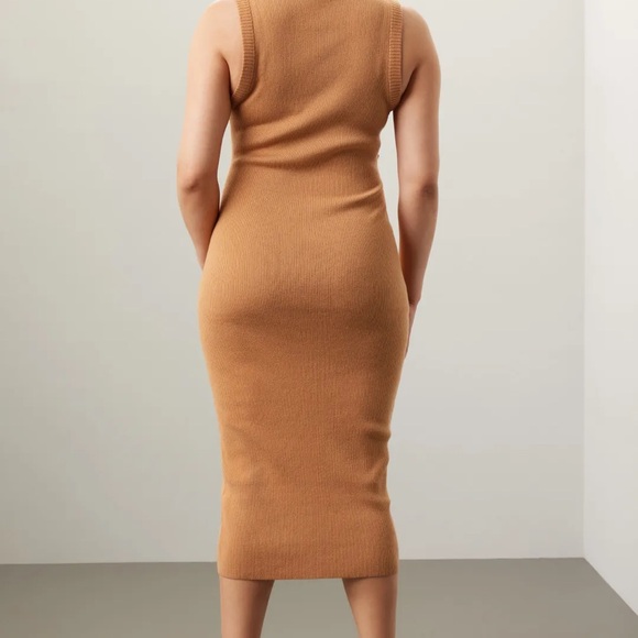 TOCCIN x RTR Chic Tan Midi Dress with Tie-Front - Picture 16 of 16